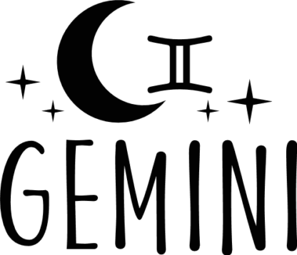Gemini sign and moon free svg file for members, zodiac svg for sweatshirt