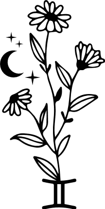 Gemini symbol and flower free svg file for members, zodiac gift, svg for tumbler