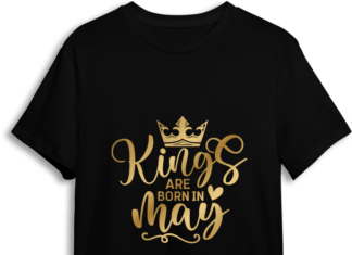 Kings are born in may free svg file for members, golden png for sublimation, birthday svg for t-shirt