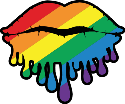 Rainbow print dripping lips free svg file for members, gay pride month, vector image for tshirt