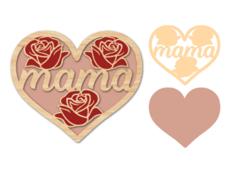 Mama, floral heart free svg file for members, mother's day gift, laser cut svg file