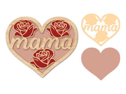 Mama, floral heart free svg file for members, mother's day gift, laser cut svg file