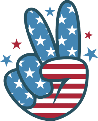 Peace fingers symbol, America flag print free svg file for members, 4th of july t-shirt design