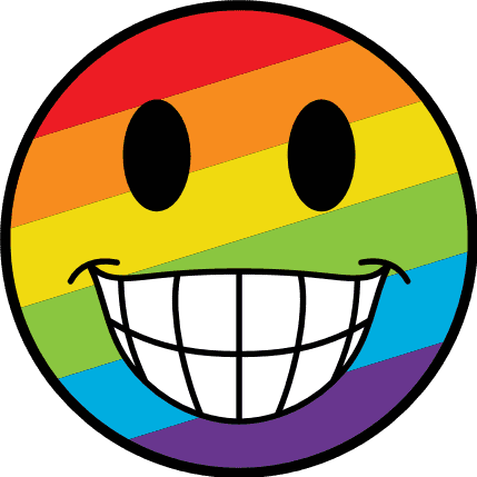 Rainbow smiley free svg file for members, emoji with a wide smile, gay pride month svg for sweatshirt