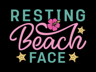 Resting beach face free svg file for members, beach day svg for t-shirt