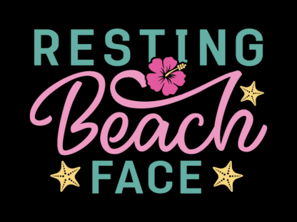 Resting beach face free svg file for members, beach day svg for t-shirt