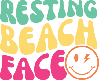 Resting beach face, smiley emoji free svg file for members, beach day svg for t-shirt