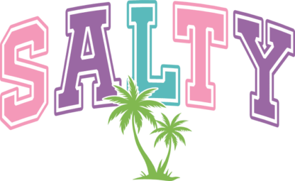 Salty sign free svg file for members, beach day tee design