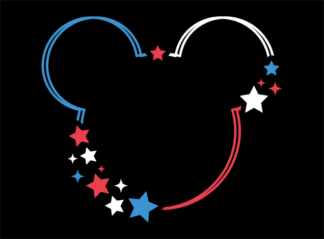 4th of july mickey mouse head outline free svg file for members, decal