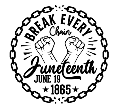 Break every chain, Juneteenth June 19, 1865 free svg file for members, black history month, car decal