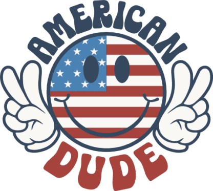 American dude, USA Flag smiley free svg file for members, 4th of july t-shirt design