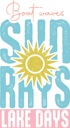 Boat waves, sun rays, lake days, distressed design free svg file for members, Summer Vacation svg for tshirt