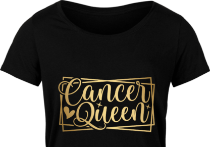 Cancer queen free svg file for members, golden png for sublimation, birthday t-shirt design