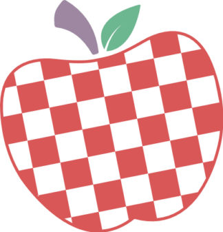 Checkered print apple free svg file for members, school clipart image, Decorative element
