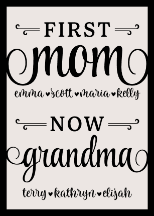 First mom, now grandma, custom names free svg file for members, mother's day gift