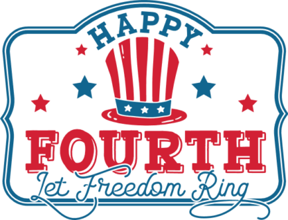 Happy fourth, let freedom ring free svg file for members, 4th july, wall sign