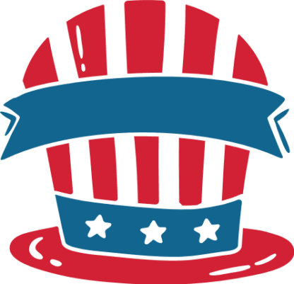 USA Flag print hat free svg file for members, 4th of july decorative element, clipart image