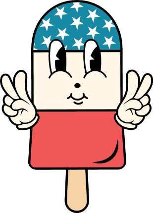 Ice cream smiley with USA flag colors and hands in peace symbol free svg file for members, 4th of july vector image