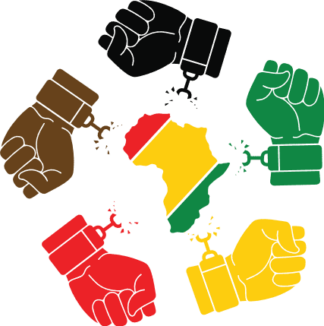 Africa Map and Clenched Raised Fist in a circle free svg file for members, Juneteenth svg for t-shirt