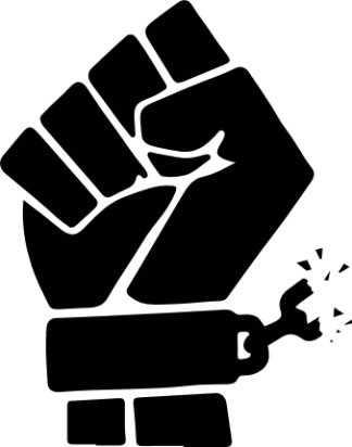 Clenched Raised Fist and broken chain free svg file for members, Juneteenth, silhouette