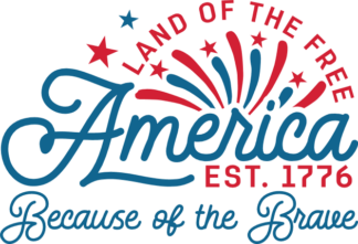 Land of the free, America because of the brave, Est 1776 free svg file for members, 4th july pillow case design