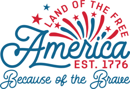 Land of the free, America because of the brave, Est 1776 free svg file for members, 4th july pillow case design