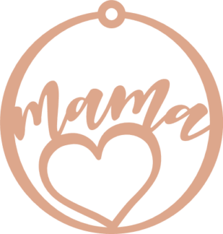 Mama sign and heart free svg file for members, keychain design, Mothers Day gift