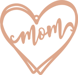 Mom sign and double heart free svg file for members, keychain design, Mothers Day gift