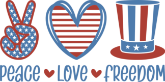 Peace, love, freedom sign free svg file for members, 4th of july svg for tshirt