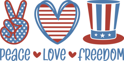 Peace, love, freedom sign free svg file for members, 4th of july svg for tshirt