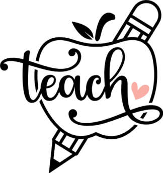Teach, apple and pencil free svg file for members, last day of school svg for t-shirt