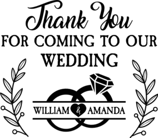Thank you for coming to our wedding, custom name free svg file for members, svg for wedding favors tags