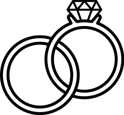 Linked Diamond wedding rings free svg file for members, clipart image