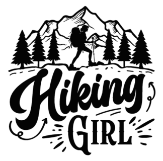 Hiking girl free svg file for members, trekking svg for hoodie design