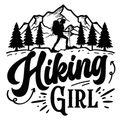 Hiking girl free svg file for members, trekking svg for hoodie design