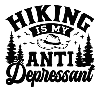 Hiking is my anti depressant free svg file for members, vacay t-shirt design
