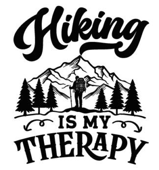Hiking is my therapy free svg file for members, hiker t-shirt design