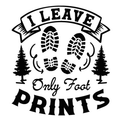 I leave only foot prints free svg file for members, hiking trekking tshirt design