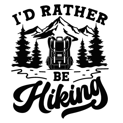 I'd rather be hiking free svg file for members, hiker sweatshirt design