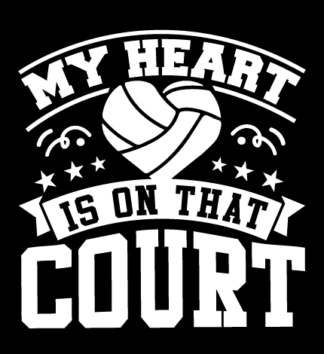 My heart is on that court free svg file for members, basketball fan tshirt design