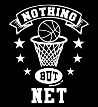 Nothing but net free svg file for members, basketball fan t-shirt design