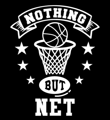Nothing but net free svg file for members, basketball fan t-shirt design