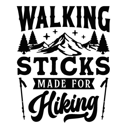 Walking sticks made for hiking free svg file for members, trekking poles, hiking sign