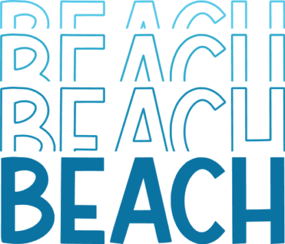 Beach, echo stacked text free svg file for members, summer sweatshirt design