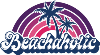 Beachaholic sign, rainbow and palm trees free svg file for members, summer vacay sweatshirt design