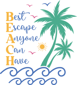 Beach, best escape anyone can have free svg file for members, summer vacay sweatshirt design