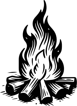 Campfire vector image free svg file for members, camping svg, decorative element