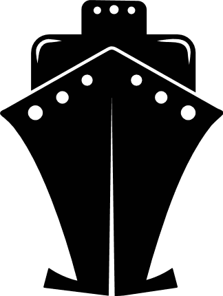 Cruise ship front view silhouette free svg file for members, cruising svg, decorative element