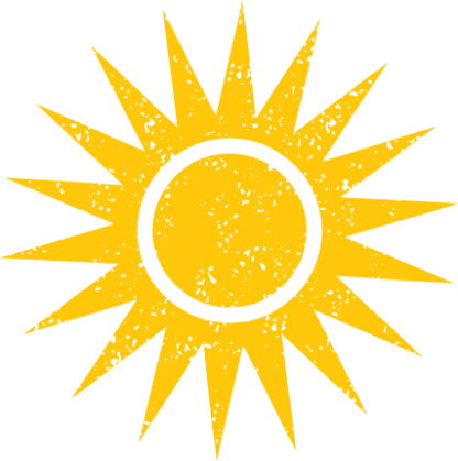 Distressed sun clipart image free svg file for members, summer, decorative element