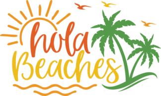 Hola Beaches free svg file for members, beach day svg design for t-shirt